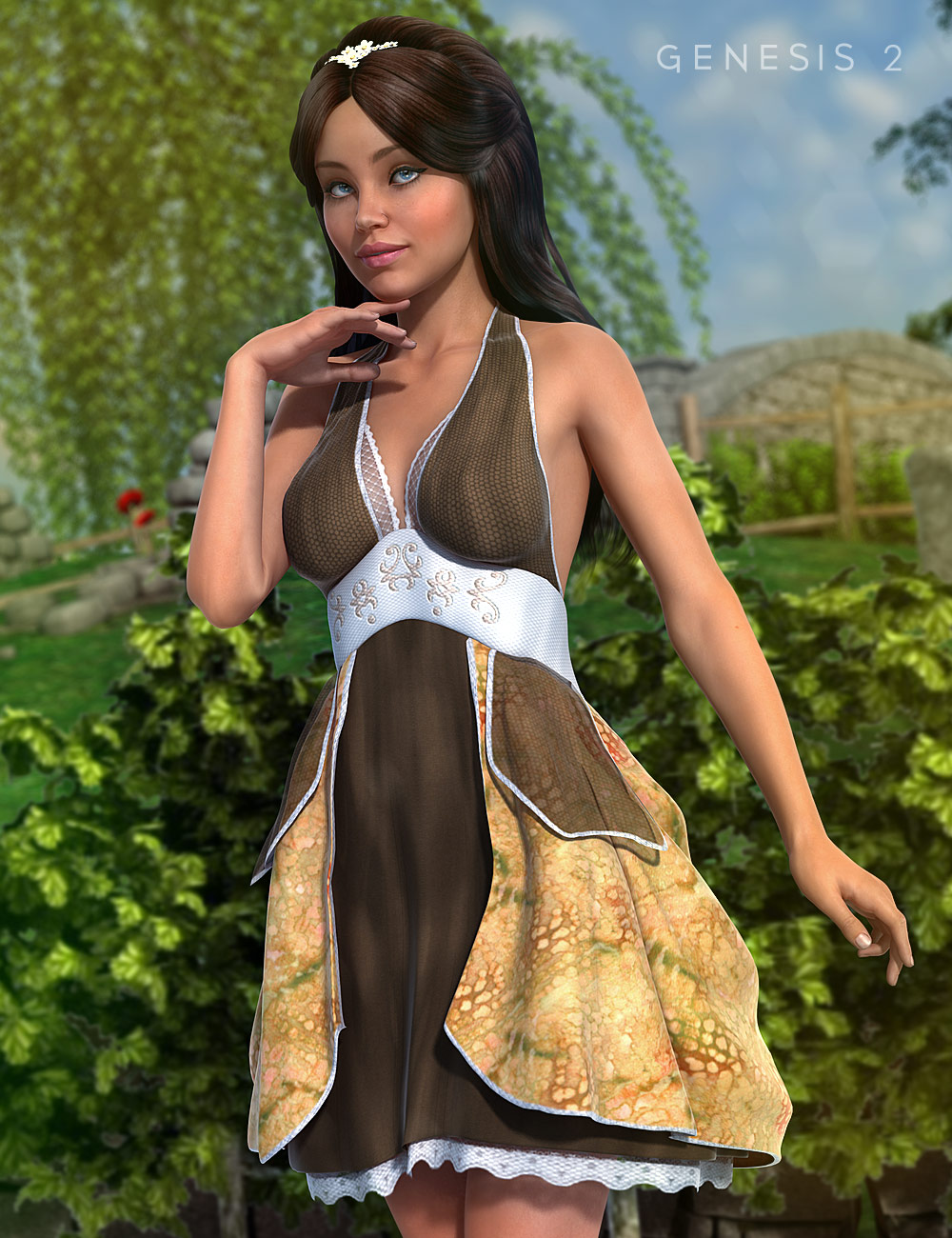 Antoinette Dress for Genesis 2 Female(s) by: NikisatezOziChick, 3D Models by Daz 3D