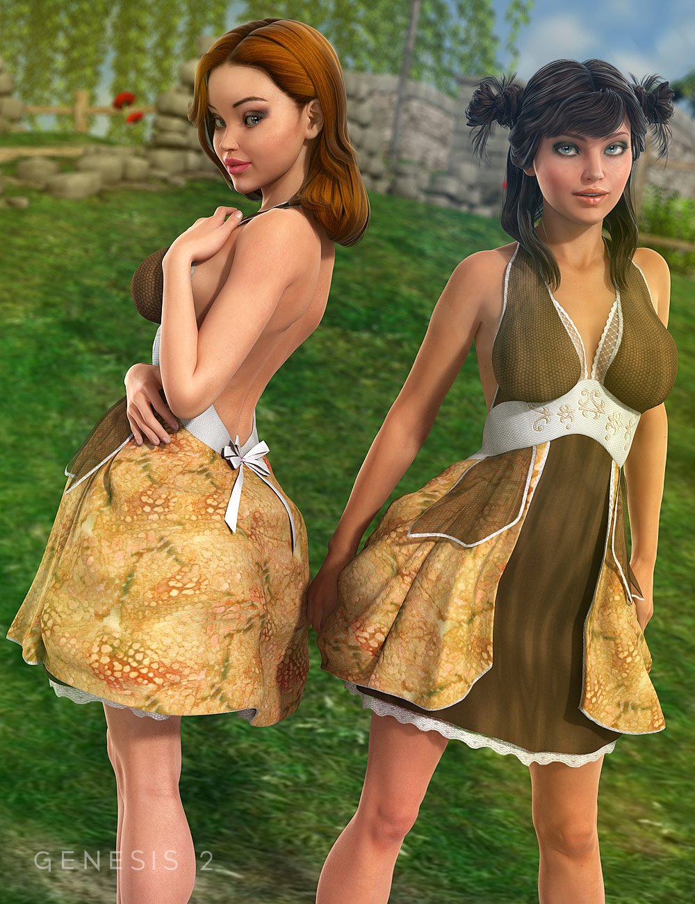 Antoinette Dress for Genesis 2 Female(s) by: NikisatezOziChick, 3D Models by Daz 3D