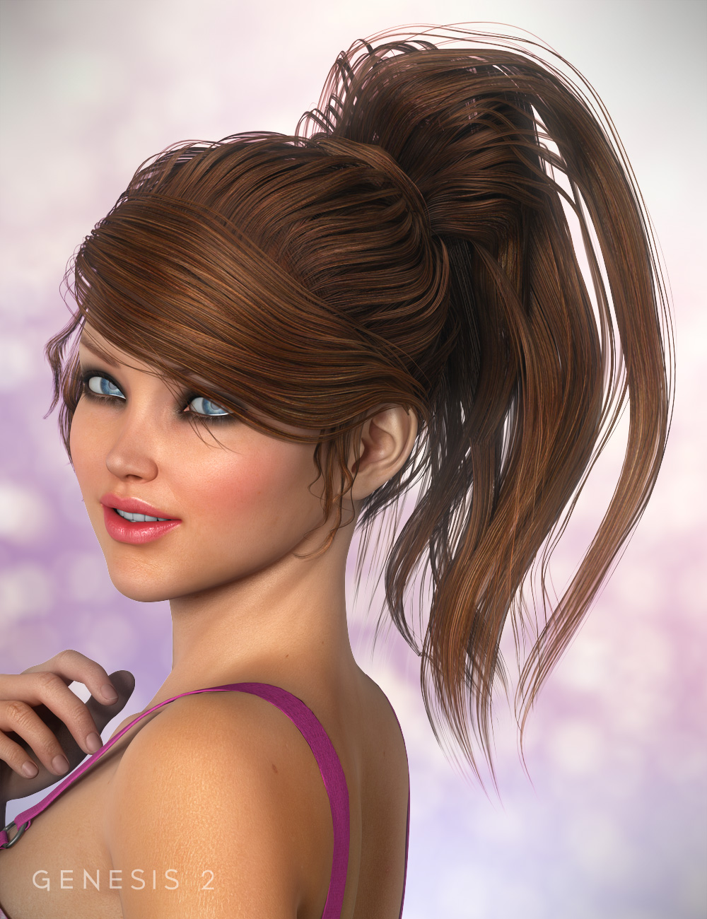 NJA Ponytail Hair for Genesis 2 Female(s) by: goldtassel, 3D Models by Daz 3D