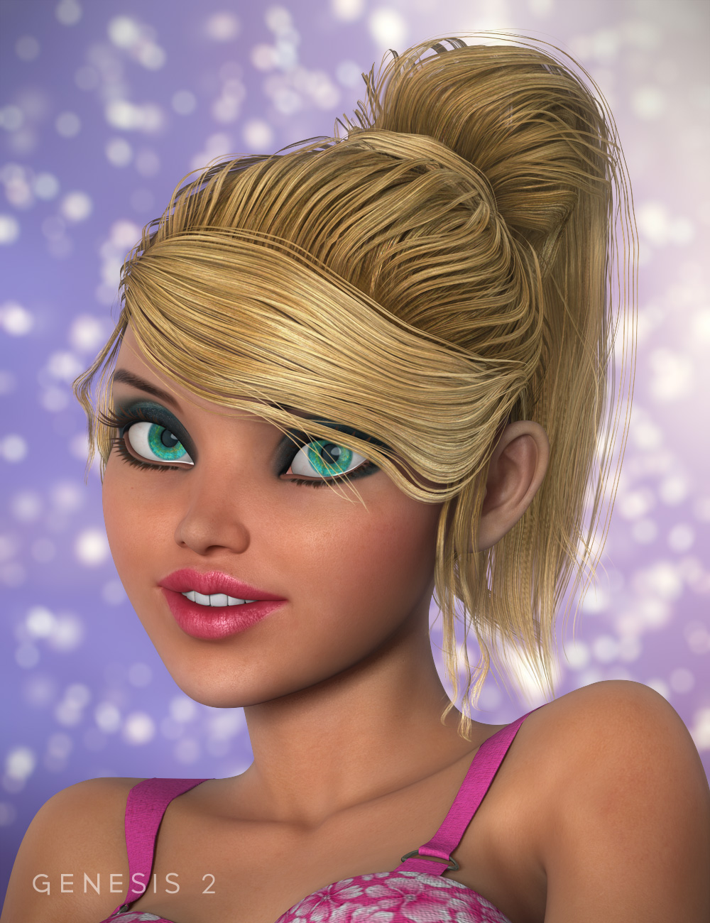 NJA Ponytail Hair for Genesis 2 Female(s) by: goldtassel, 3D Models by Daz 3D