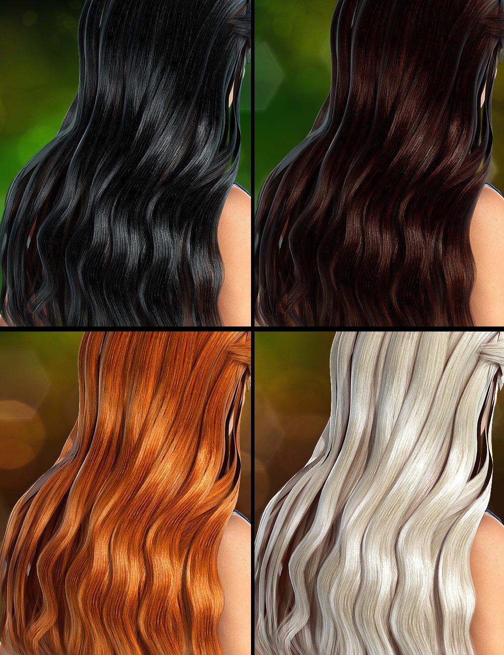 Romance Hair by: , 3D Models by Daz 3D