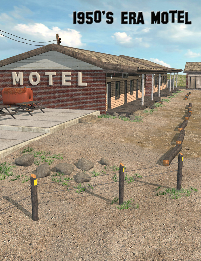 1950's Era Motel by: FirstBastion, 3D Models by Daz 3D