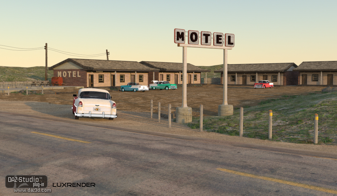 1950's Era Motel by: FirstBastion, 3D Models by Daz 3D