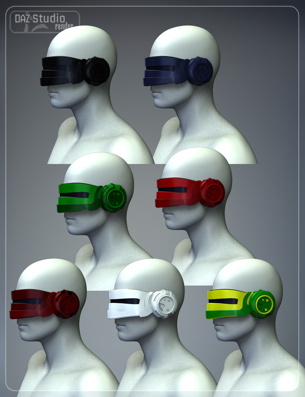 Sci-Fi Helmet Kit for Genesis 2 Male(s) and Genesis 2 Female(s) by: smayVelemudr, 3D Models by Daz 3D