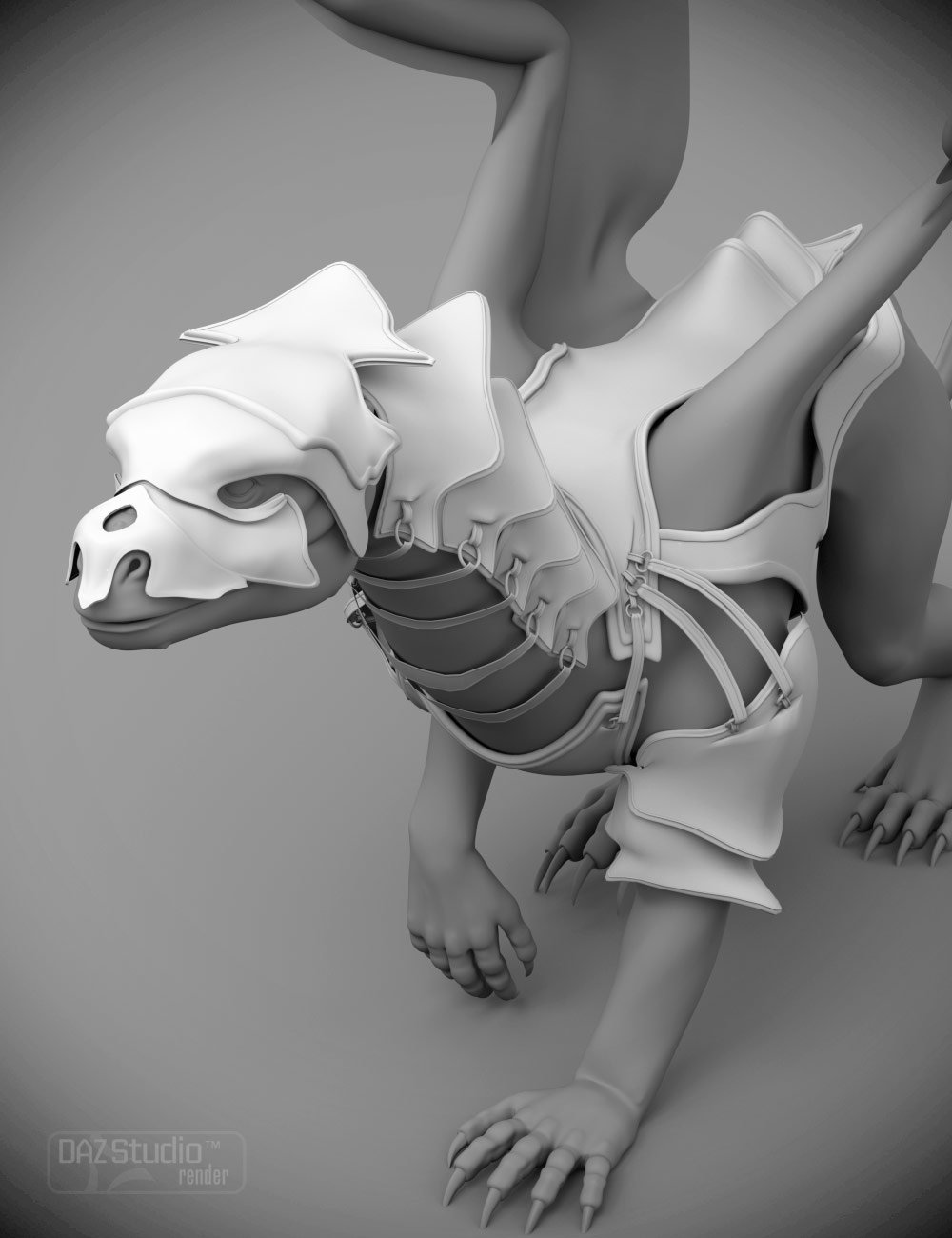 Ridged Plate Armor for DAZ Dragon 3 by: Barbara BrundonSarsa, 3D Models by Daz 3D