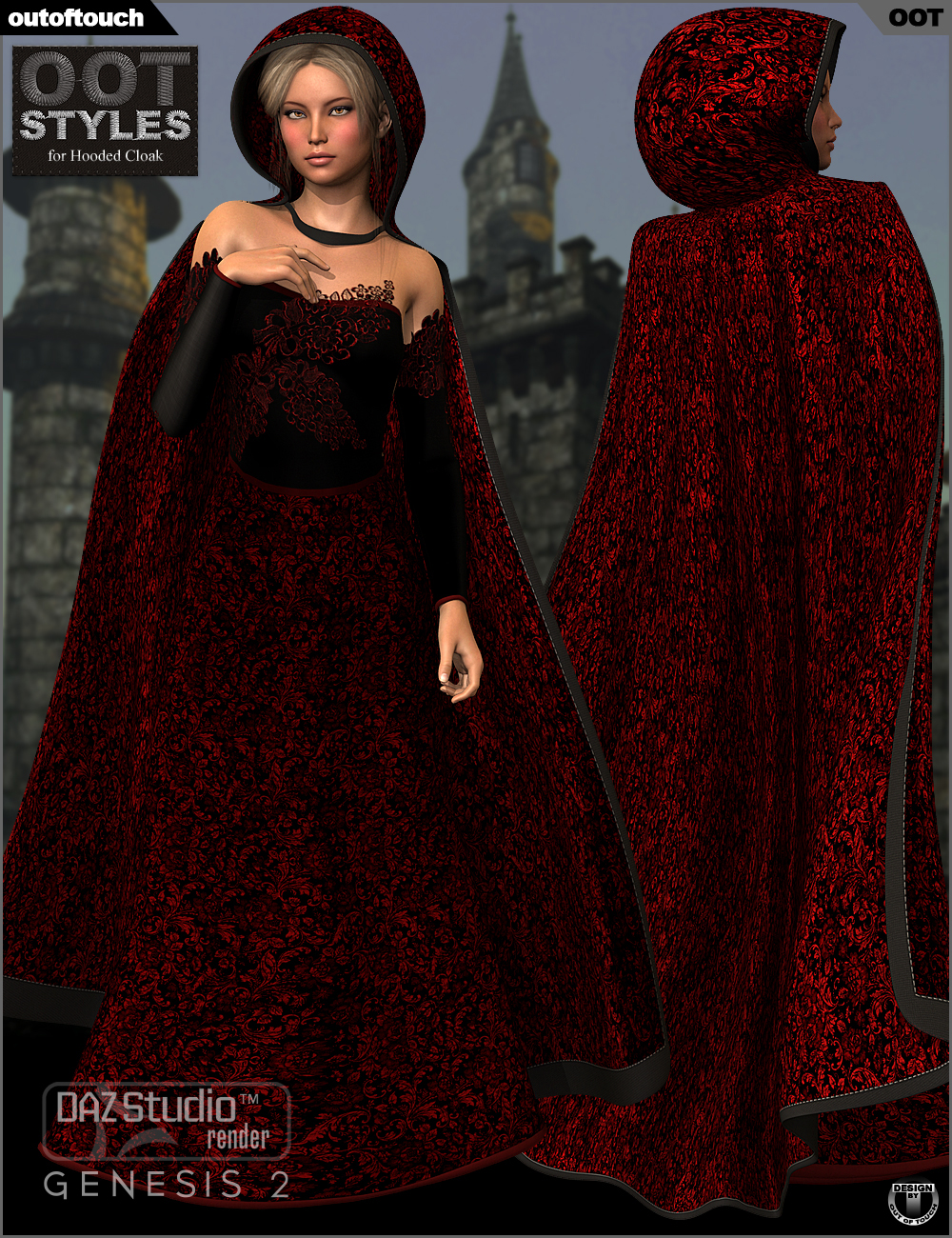OOT Styles for Hooded Cloak by: outoftouch, 3D Models by Daz 3D