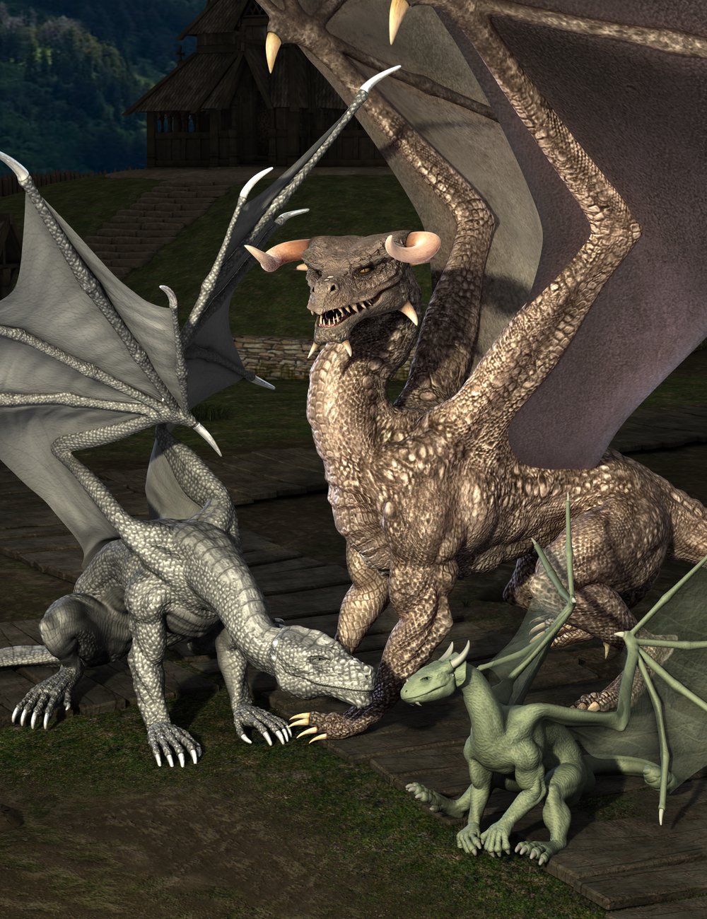 Mythic Beasts for the DAZ Dragon 3 by: SickleyieldFuseling, 3D Models by Daz 3D