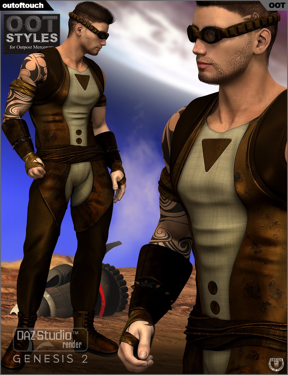 OOT Styles for Outpost Mercenary for Genesis 2 Male(s) by: outoftouch, 3D Models by Daz 3D