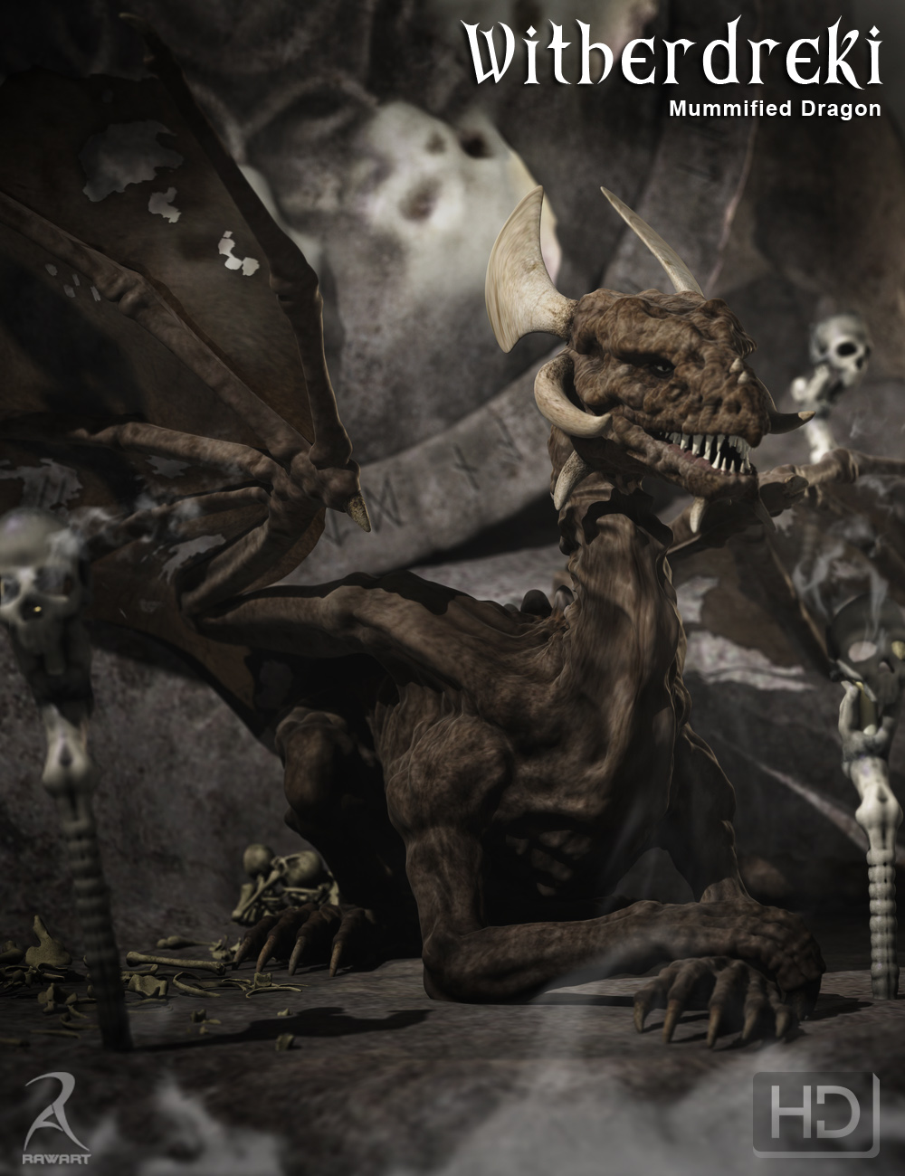 Witherdreki - The Mummified Dragon HD by: RawArt, 3D Models by Daz 3D