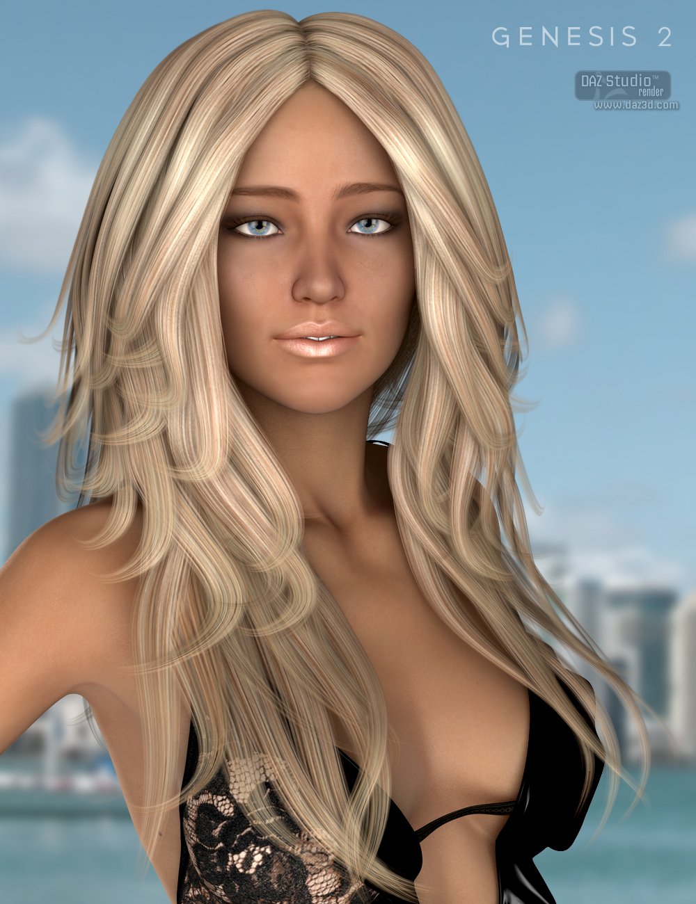 Florida Hair for Genesis 2 Female(s) by: Nikisatez, 3D Models by Daz 3D