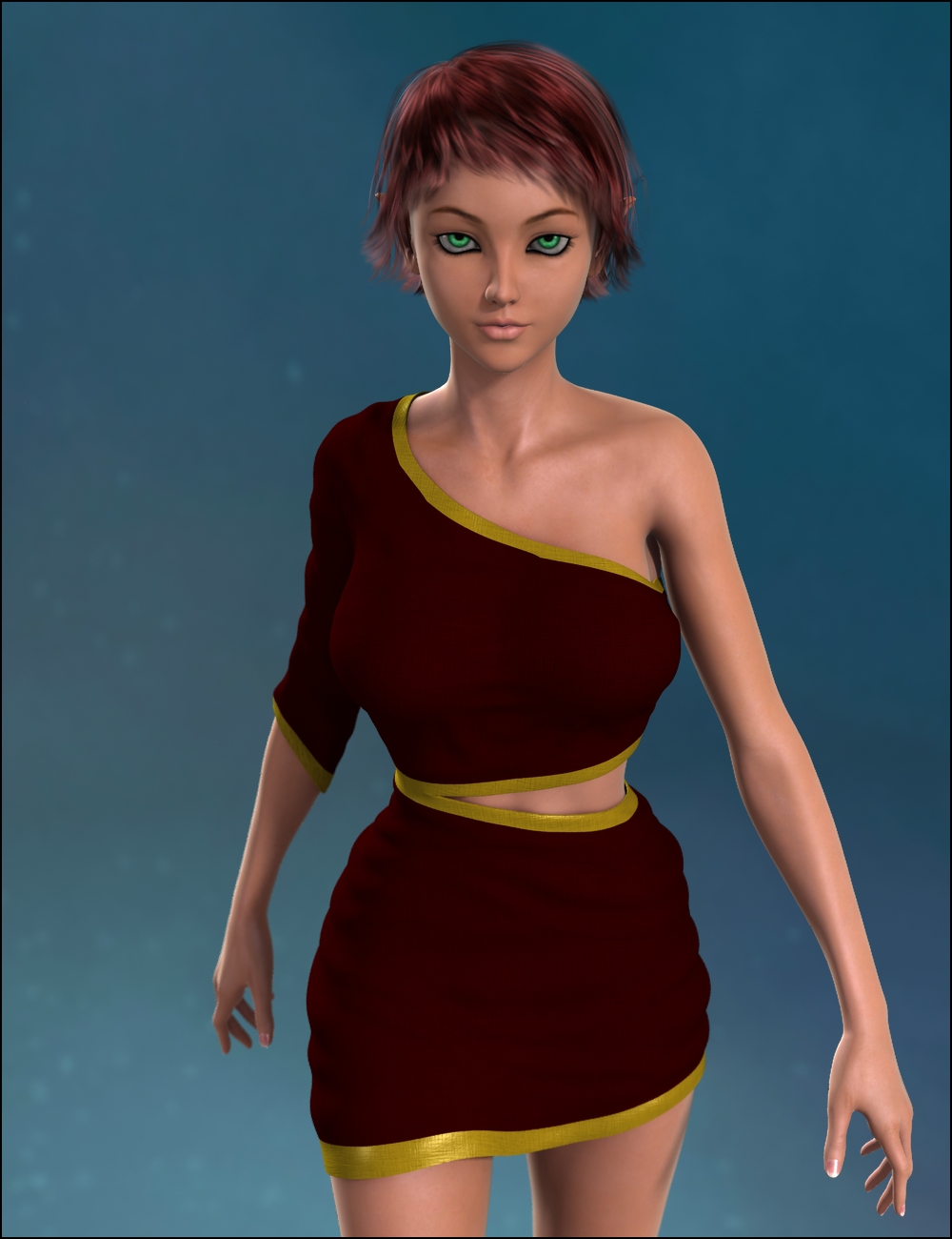 Wicked Zigzag Dress HD by: Xena, 3D Models by Daz 3D
