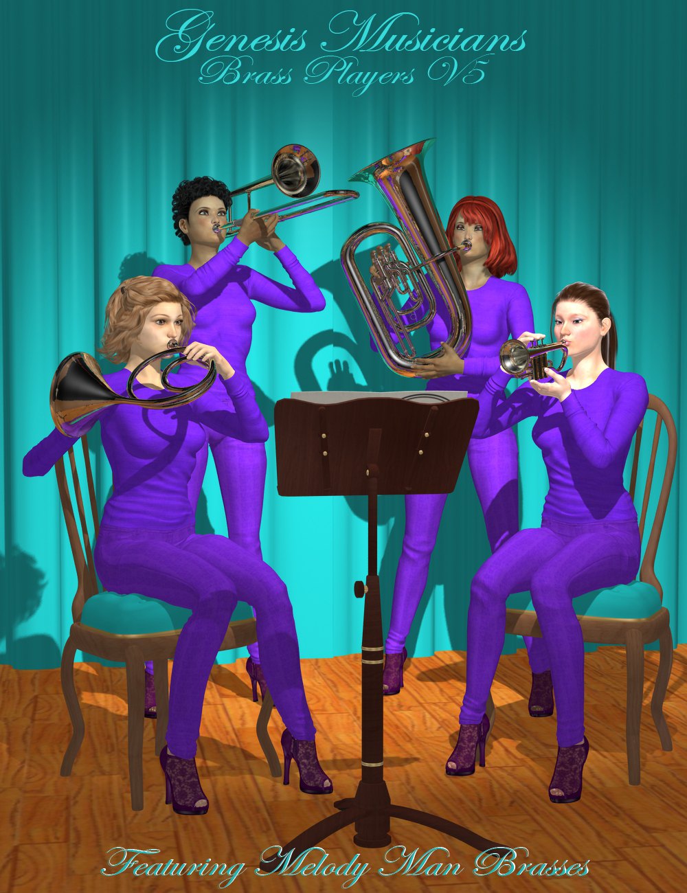 Genesis Musicians Brass Players V5 by: Don Albert, 3D Models by Daz 3D