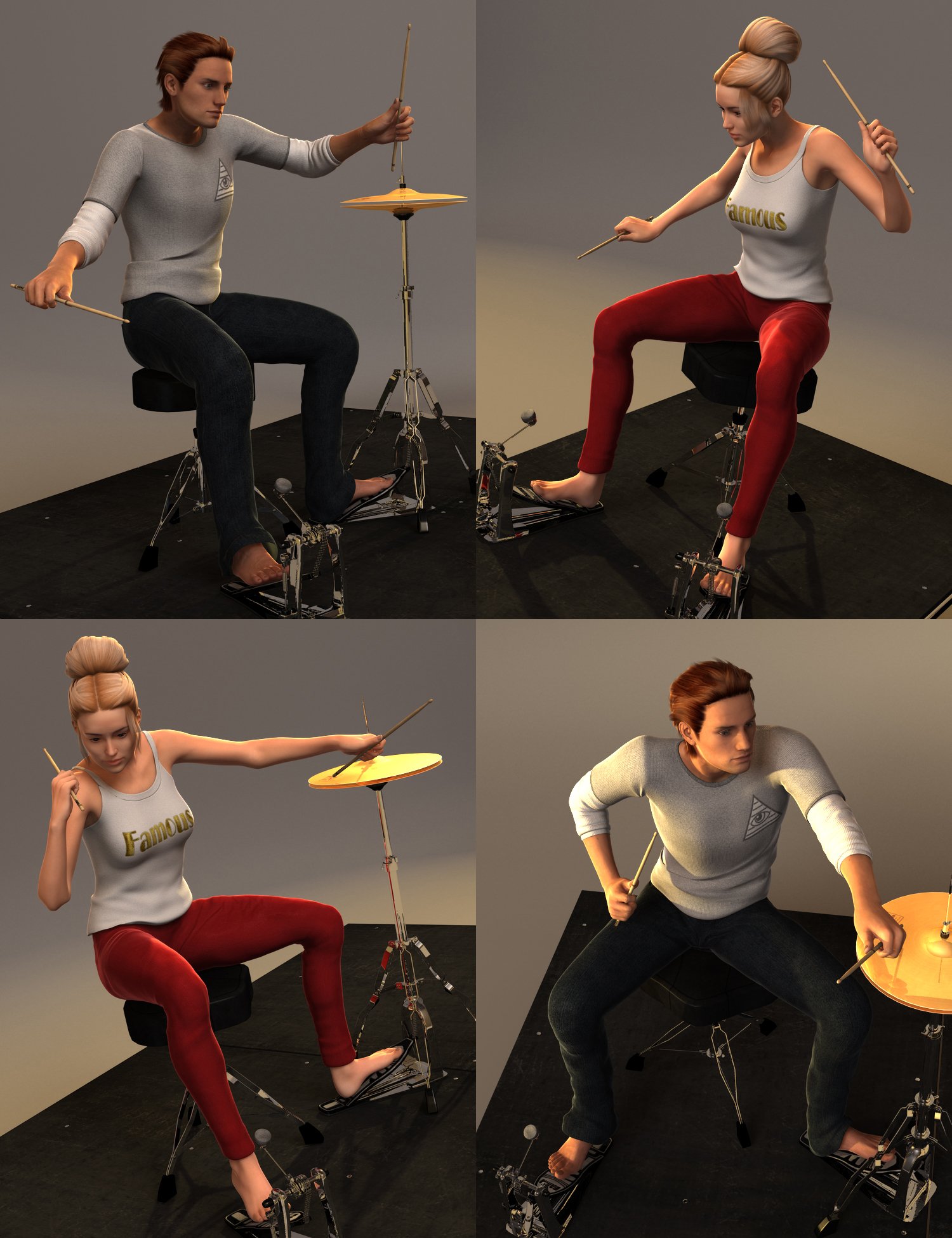 Rama Drum Solo Poses Daz 3D