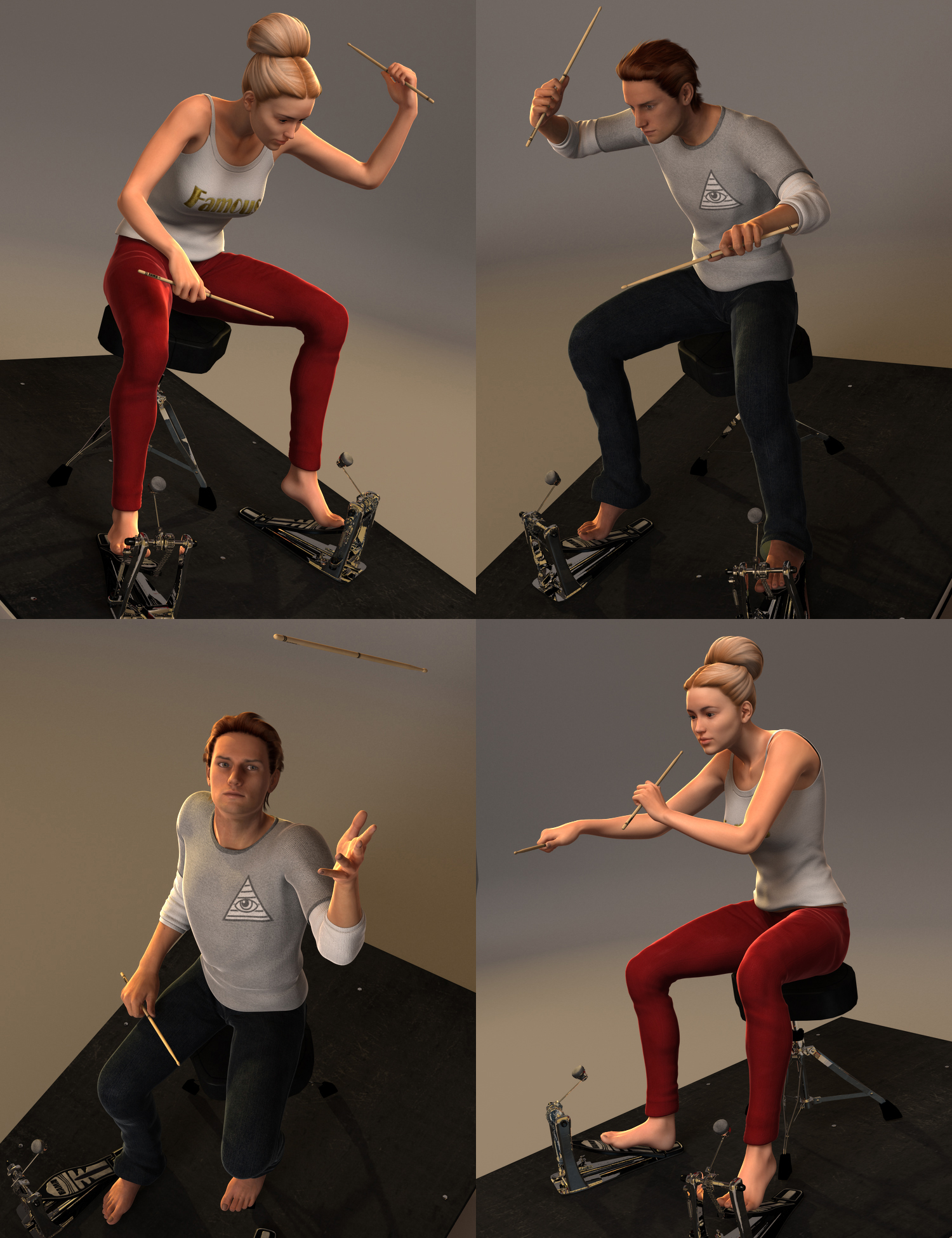 Rama Drum Solo Poses Daz 3D