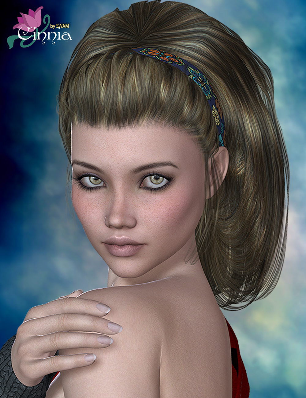 Cinnia Hair for Genesis 2 Female(s) and Victoria 4 by: SWAM, 3D Models by Daz 3D