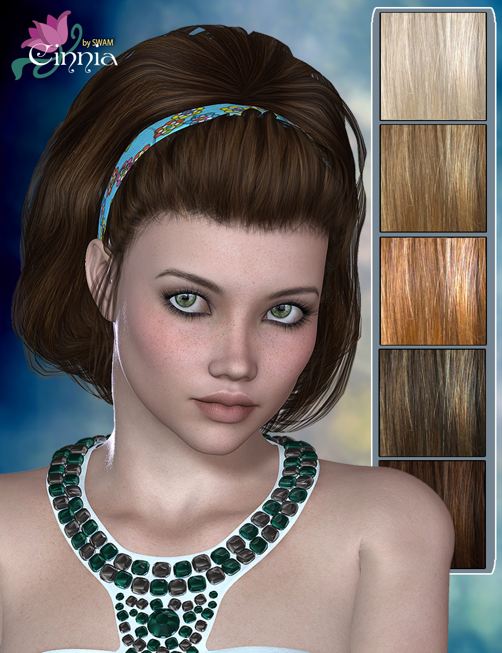 Cinnia Hair for Genesis 2 Female(s) and Victoria 4 Cinnia Hair for Genesis 2 Female(s) and Victoria 4 by: SWAM, 3D Models by Daz 3D