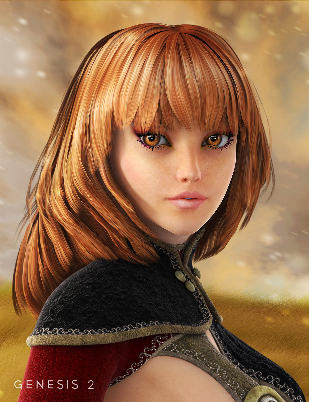 Janna Hair for Genesis 2 Female(s) and Victoria 4