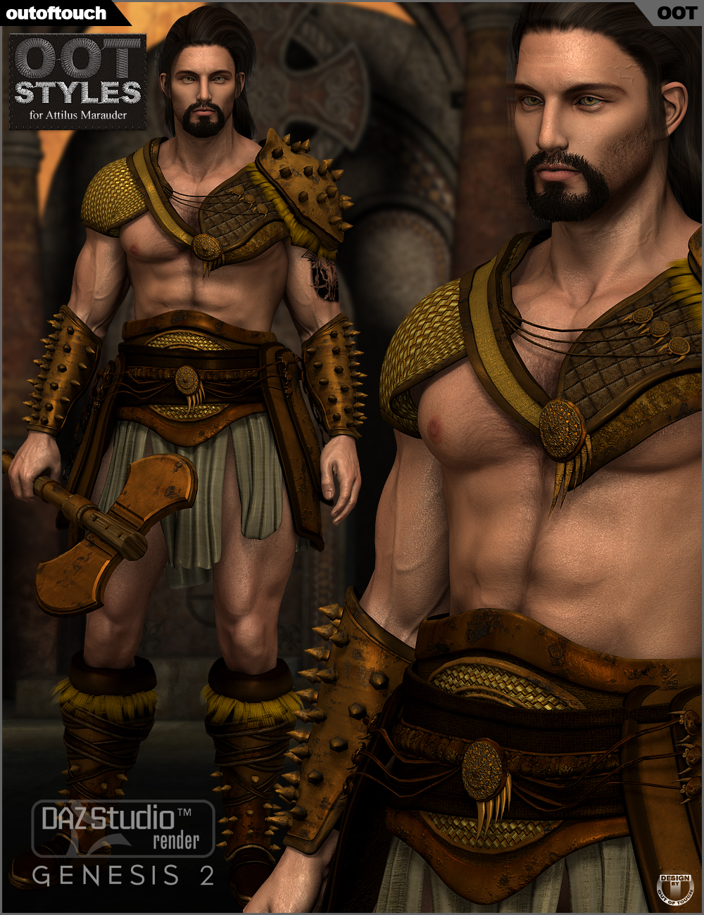 OOT Styles for Attilus Marauder for Genesis 2 Male(s) by: outoftouch, 3D Models by Daz 3D