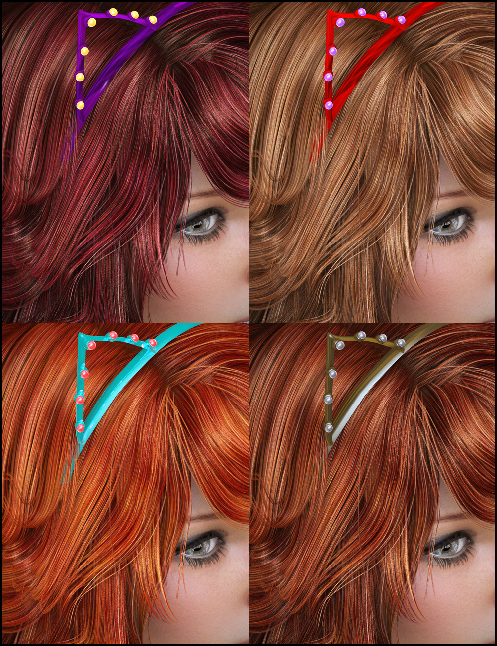 Colors for Cats Meow Hair Daz 3D