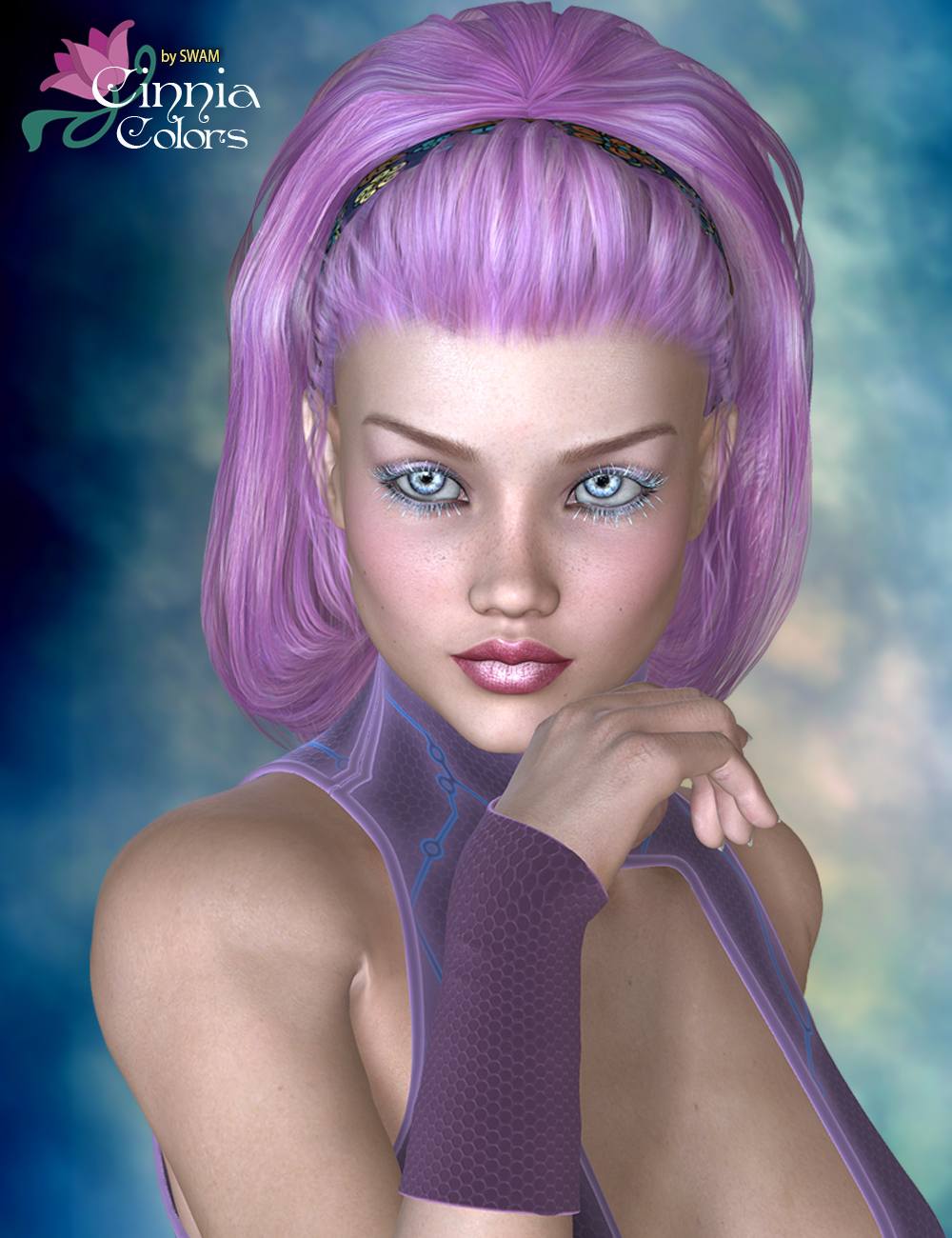 Cinnia Hair Color by: SWAM, 3D Models by Daz 3D