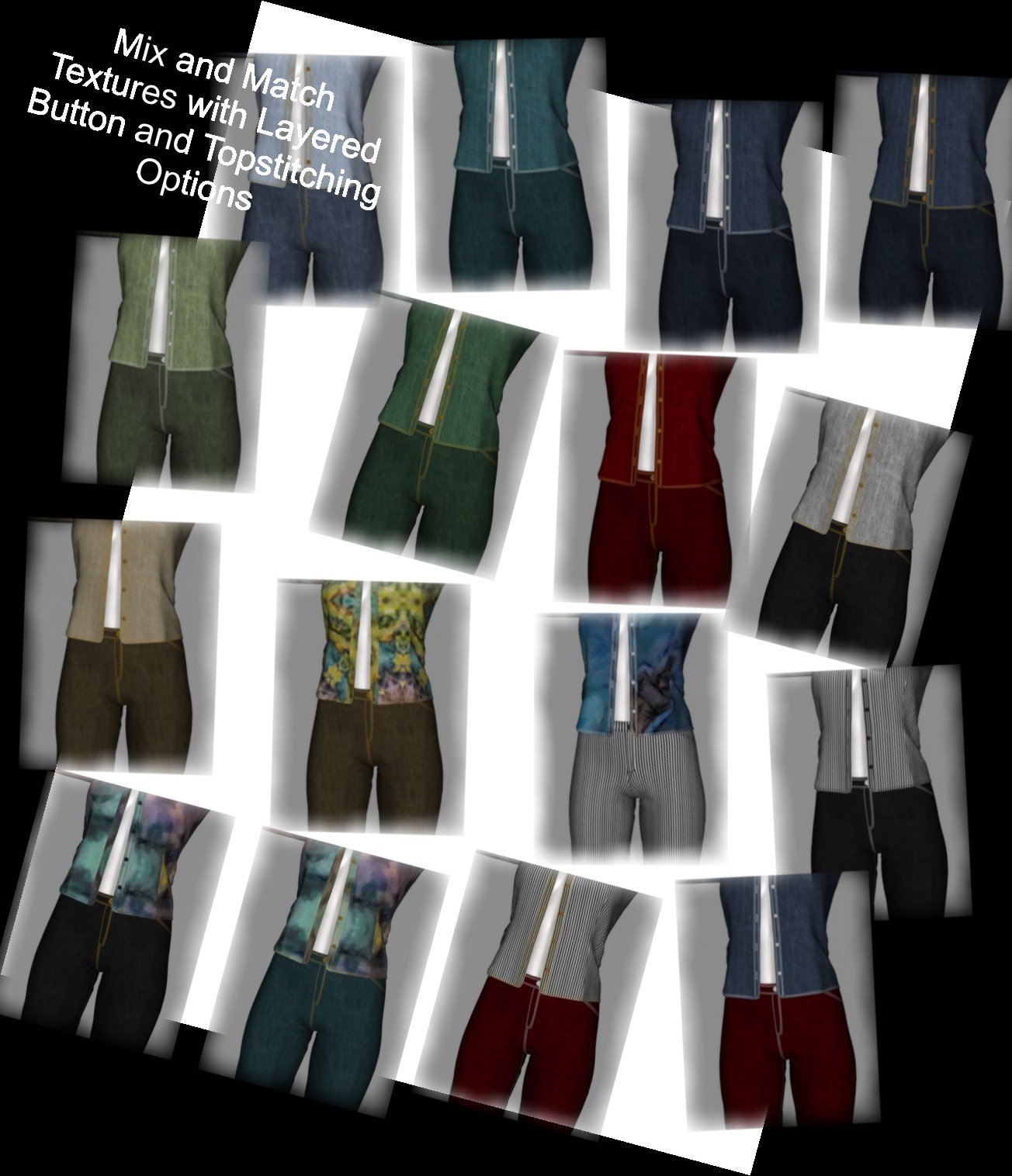 Everyday Wardrobe for Genesis 2 Female(s) Jeans and Shirt by: Aave Nainen, 3D Models by Daz 3D