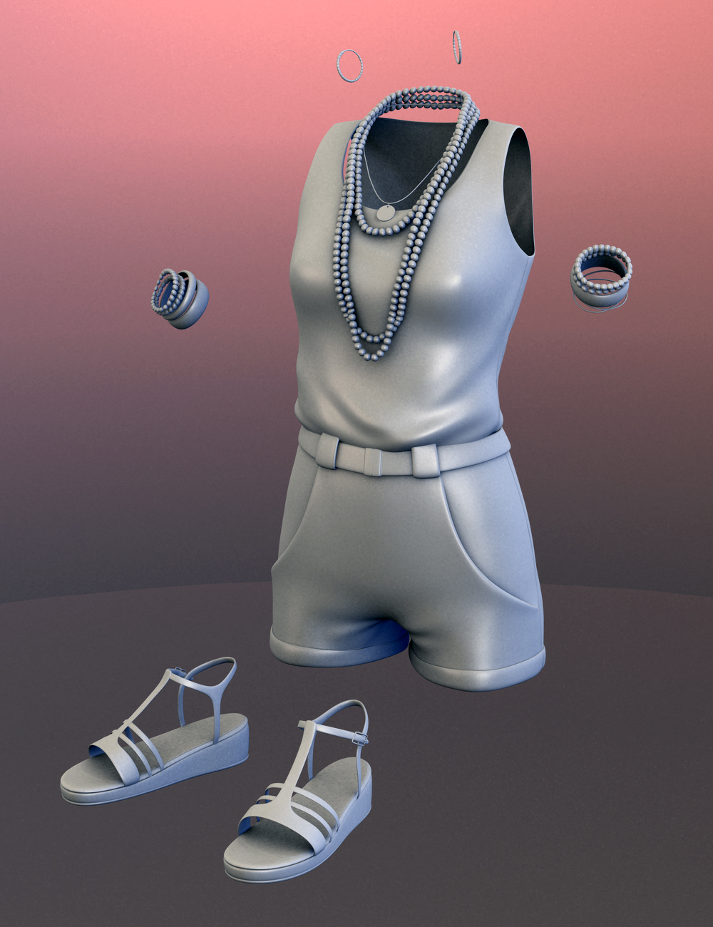 Casual Romper for Genesis 2 Female(s) by: SloshWerks, 3D Models by Daz 3D