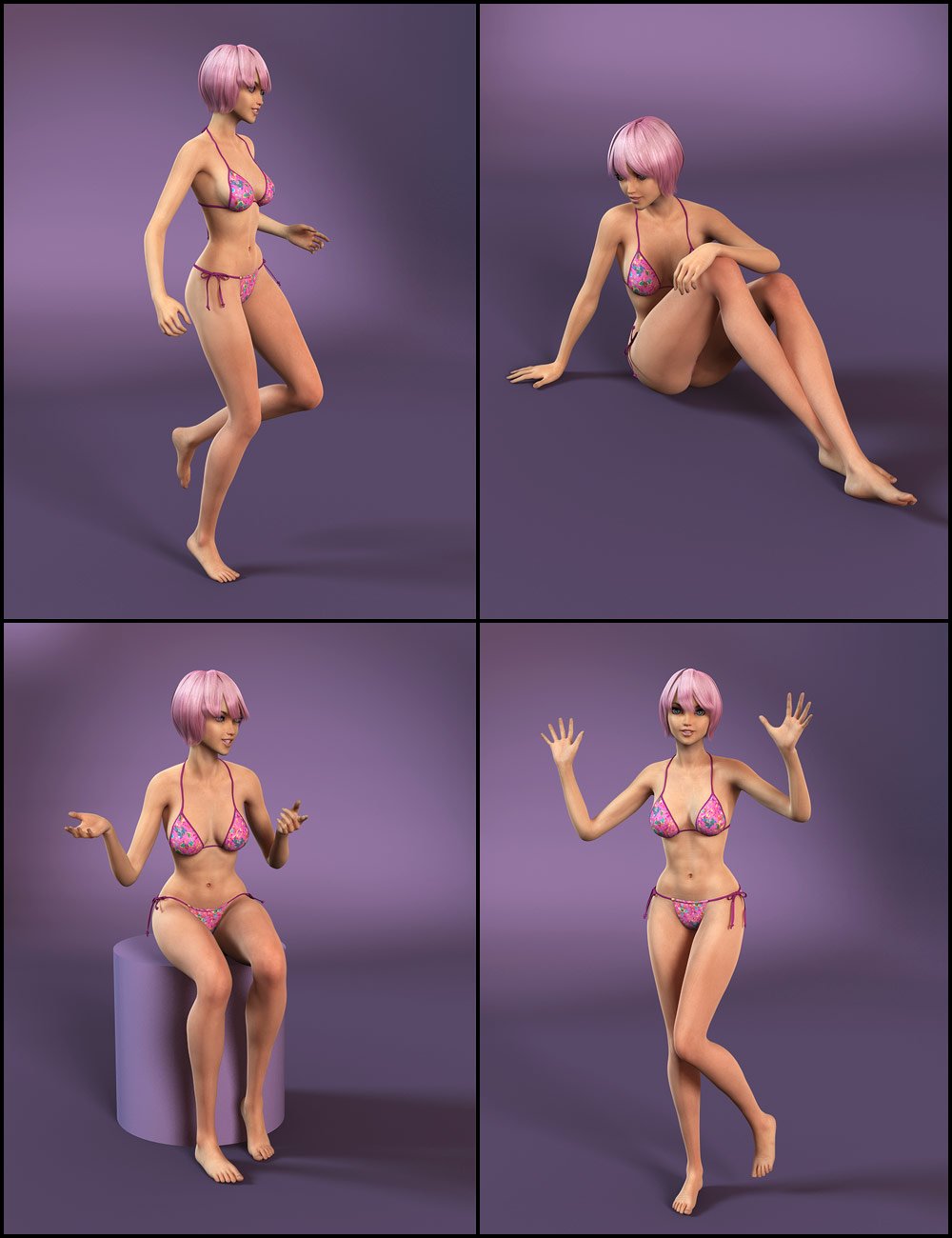 Essential Aiko Poses for Aiko 6 by: blondie9999, 3D Models by Daz 3D