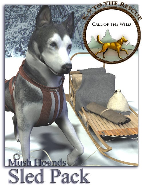 Mush Hounds Sled Pack Mush Hounds Sled Pack by: WillDupreJGreenlees, 3D Models by Daz 3D