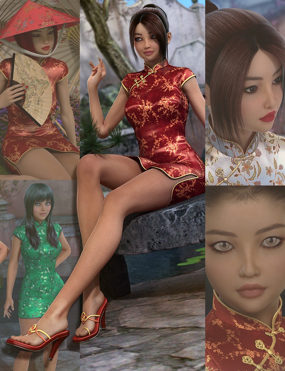 Xiao Mei Bundle by: Fred Winkler Art, 3D Models by Daz 3D