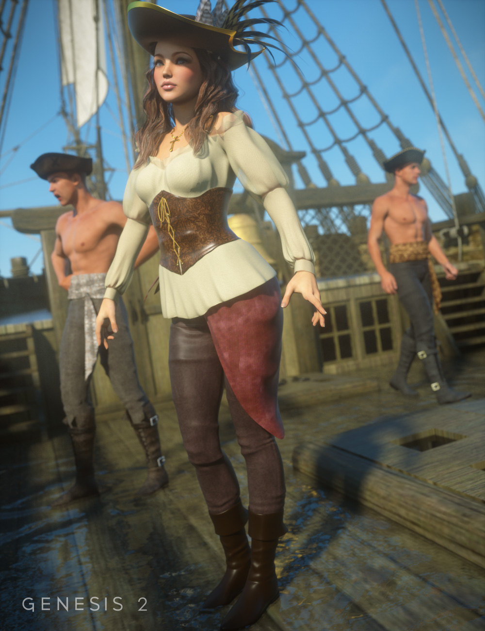 Piratess for Genesis 2 Female(s) by: Ravenhair, 3D Models by Daz 3D