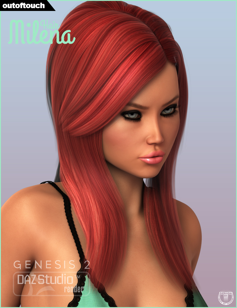Milena Hair by: outoftouch, 3D Models by Daz 3D