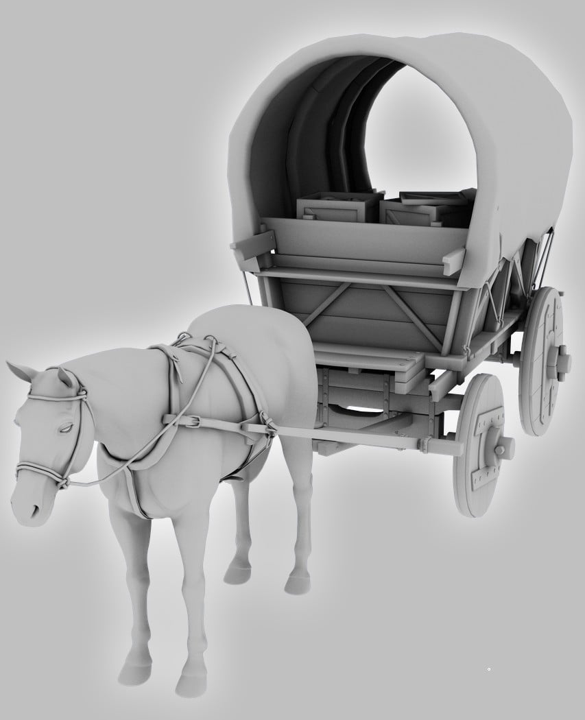 Medieval Wagon by: Merlin Studios, 3D Models by Daz 3D