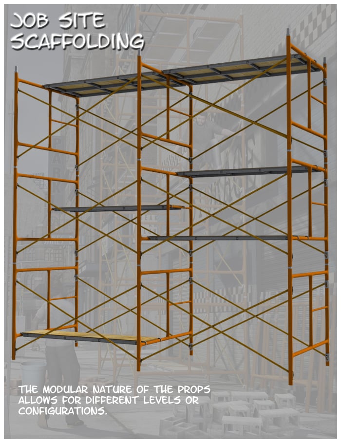 Job Site Scaffolding Job Site Scaffolding by: FirstBastion, 3D Models by Daz 3D