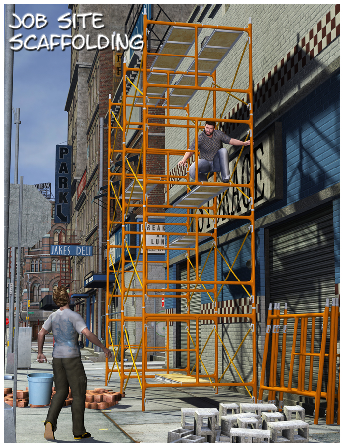 Job Site Scaffolding by: FirstBastion, 3D Models by Daz 3D