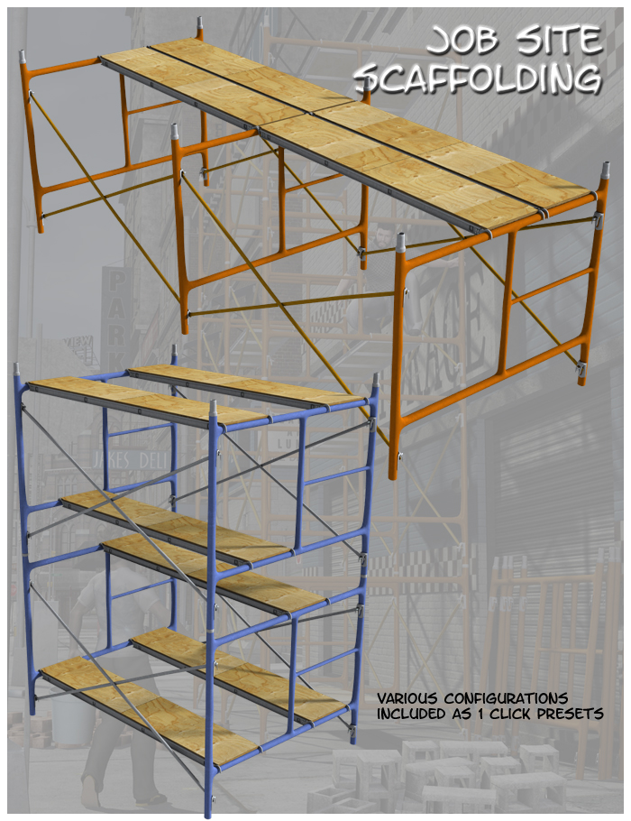 Job Site Scaffolding by: FirstBastion, 3D Models by Daz 3D