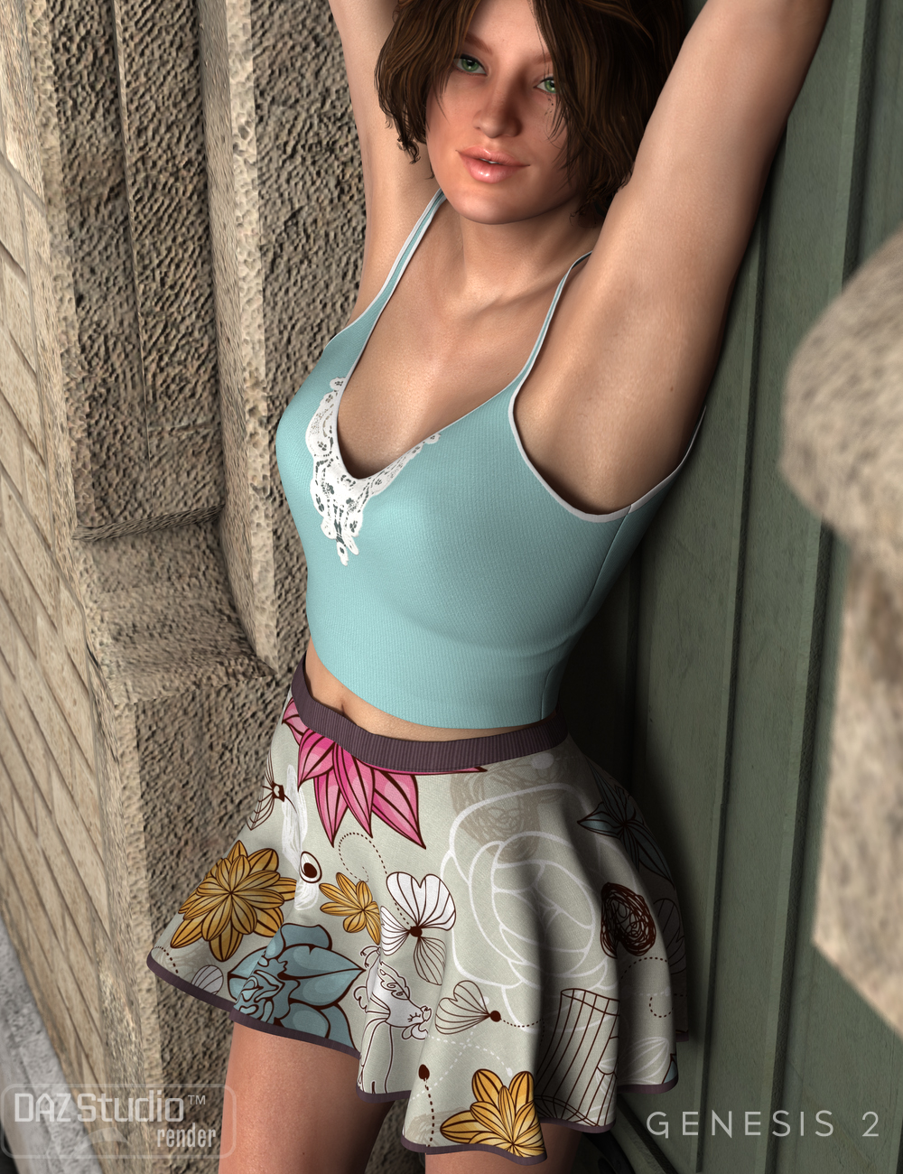 Flirty Summer for Genesis 2 Female(s) by: Nikisatez, 3D Models by Daz 3D