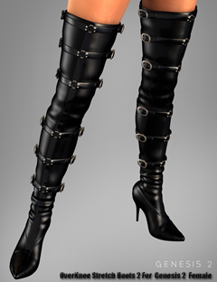 OverKnee Stretch Boots 2 For Genesis 2 Female(s) by: dx30, 3D Models by Daz 3D