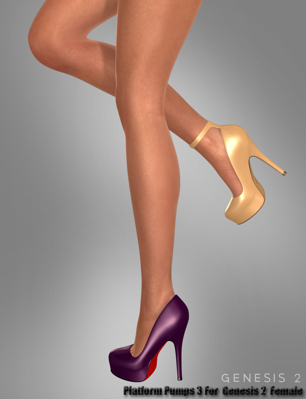 Platform Pumps 3 For Genesis 2 Female(s) by: dx30, 3D Models by Daz 3D