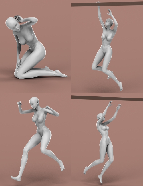 Aiko Ninja Poses for Aiko 6 by: blondie9999, 3D Models by Daz 3D