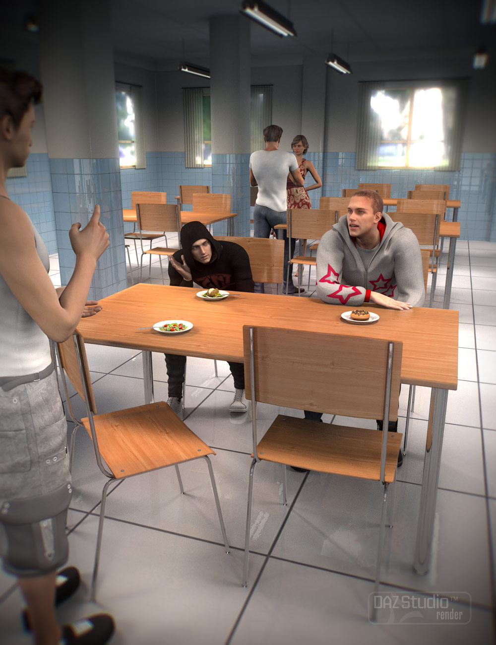 Cafeteria Eating Area by: , 3D Models by Daz 3D
