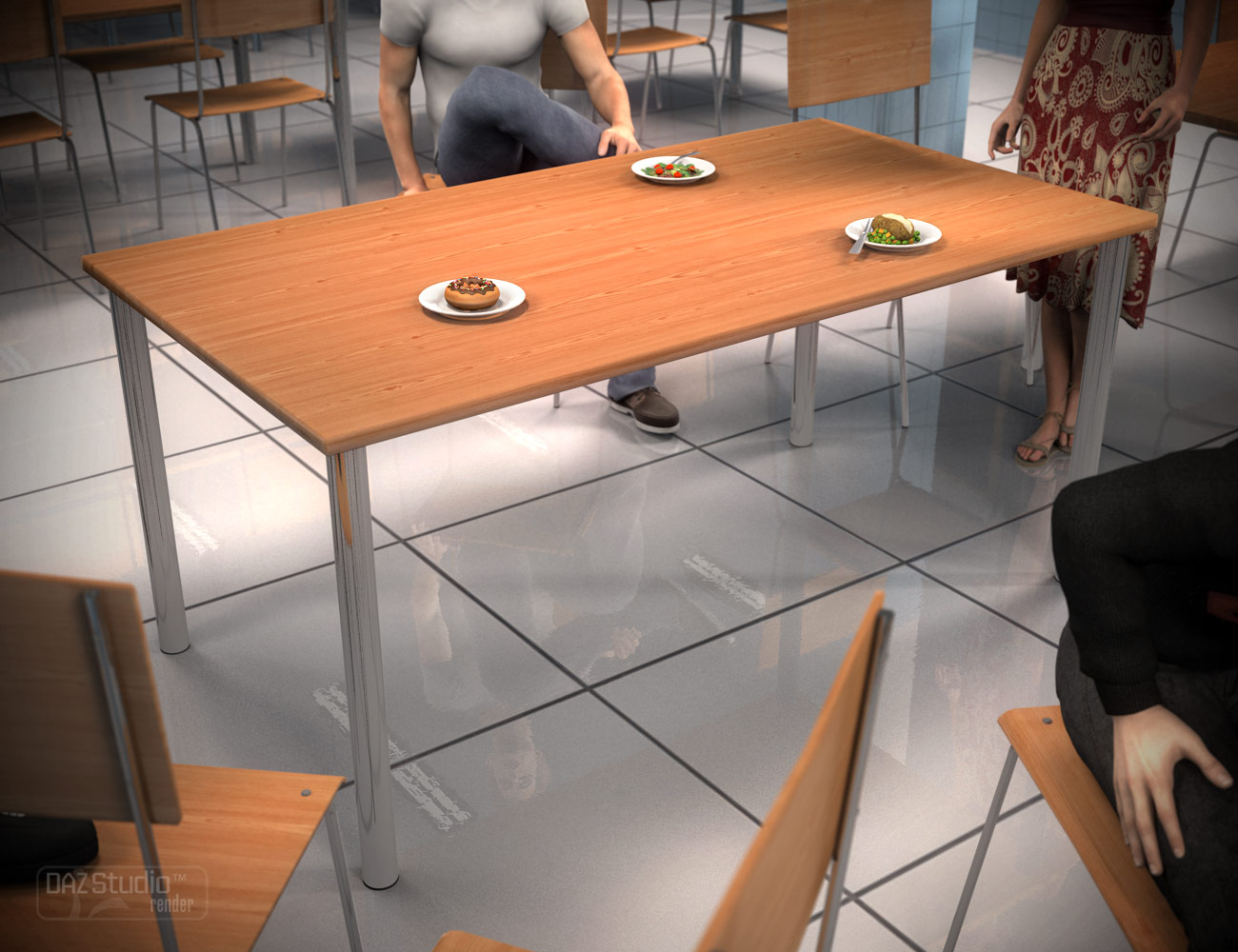Cafeteria Eating Area by: , 3D Models by Daz 3D