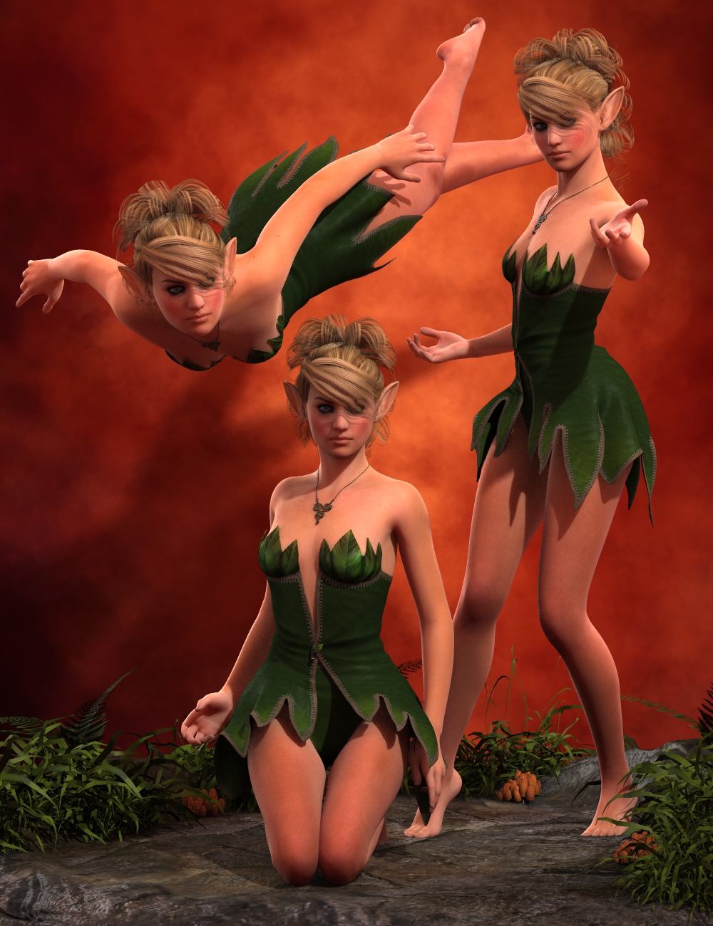 Fairy Poses for Genesis 2 Female(s) by: Cake One, 3D Models by Daz 3D