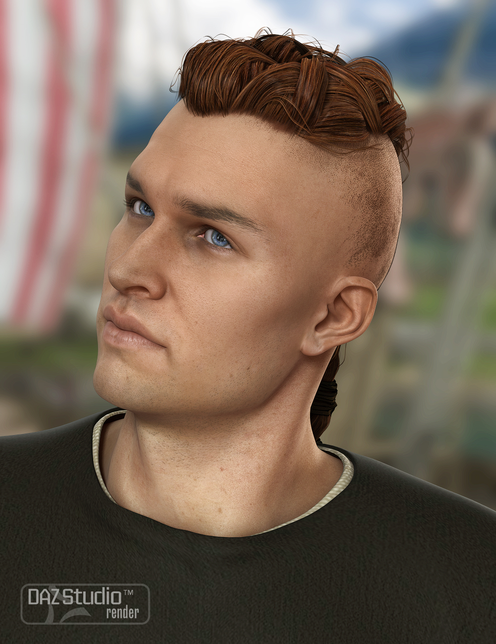Viking Male Hair for Genesis and Genesis 2 Male(s) by: goldtassel, 3D Models by Daz 3D
