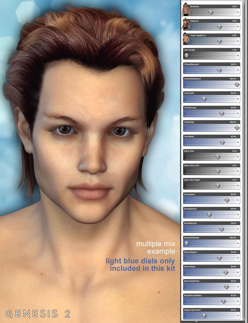Gianni 6 Face Morph Resource Kit Gianni 6 Face Morph Resource Kit by: ThorneHandspan Studios, 3D Models by Daz 3D