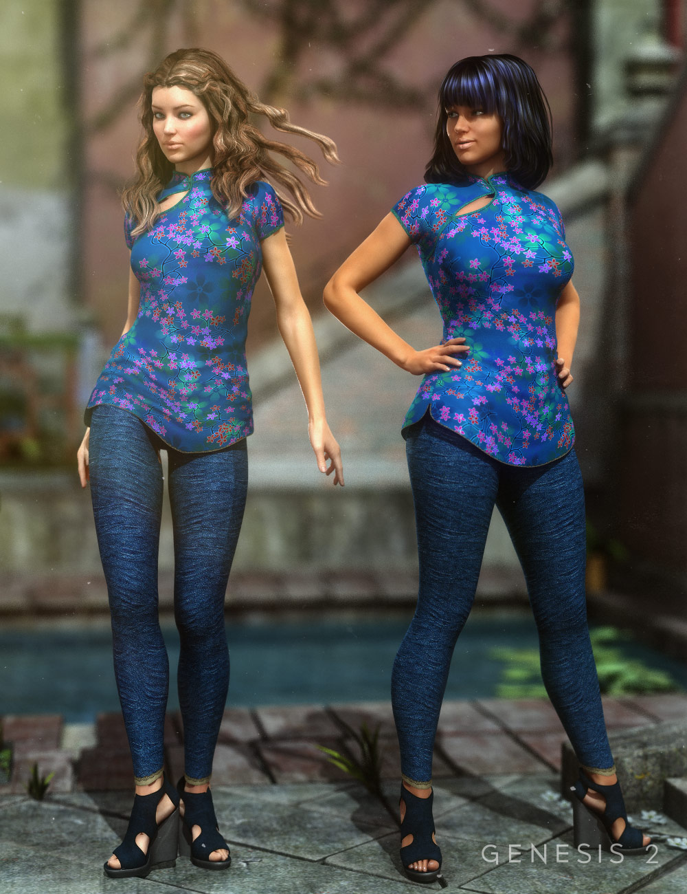 Tokyo Stroll Outfit for Genesis 2 Female(s) by: SarsaXena, 3D Models by Daz 3D