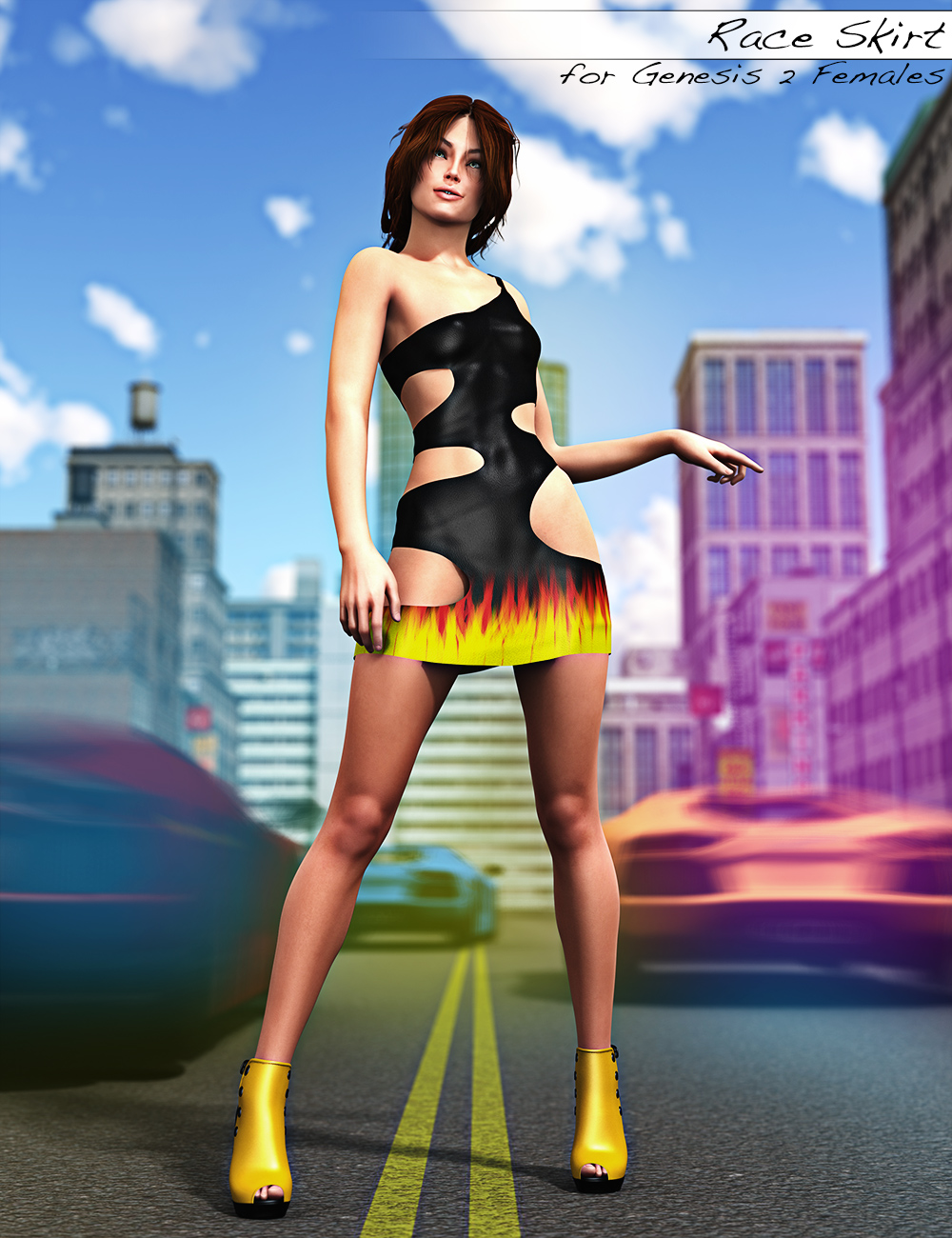 Race Skirt for Genesis 2 Female(s) by: Sedor, 3D Models by Daz 3D