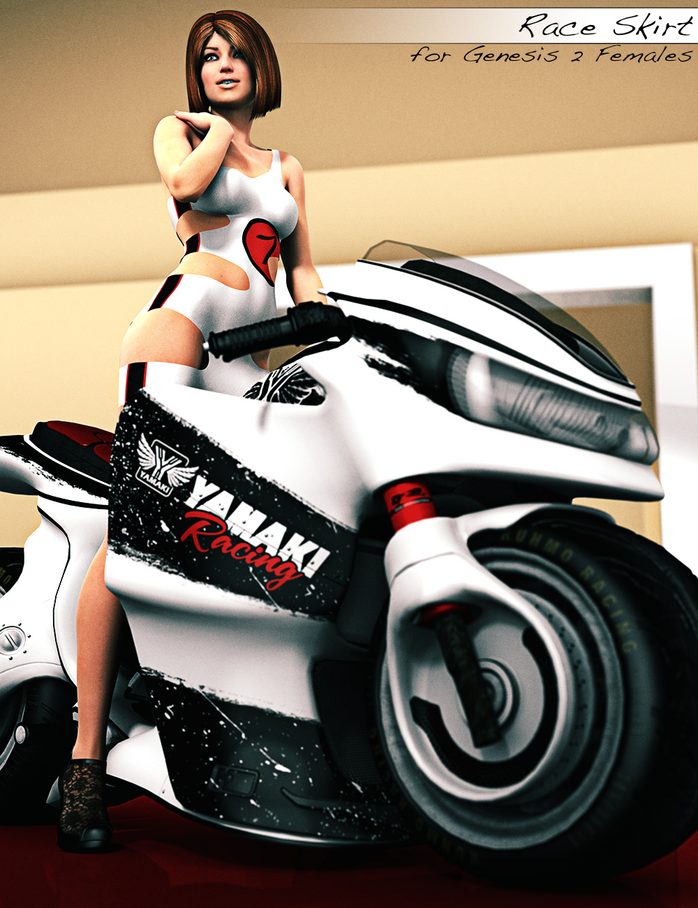 Race Skirt for Genesis 2 Female(s) by: Sedor, 3D Models by Daz 3D
