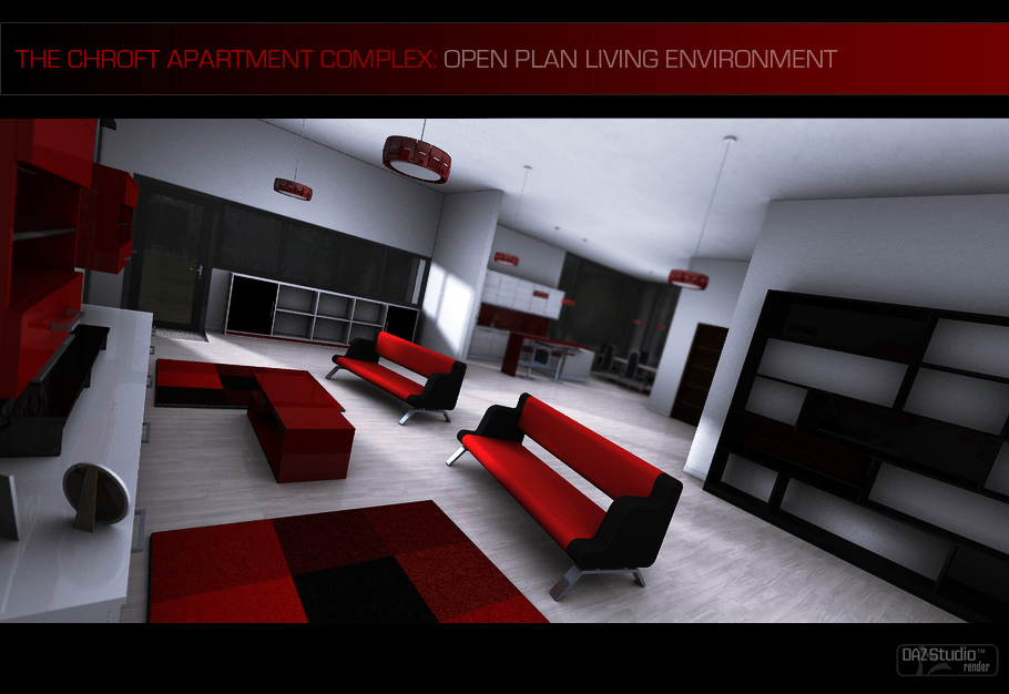 Chroft Apartment Open Plan Living by: ForbiddenWhispersFWDesign, 3D Models by Daz 3D