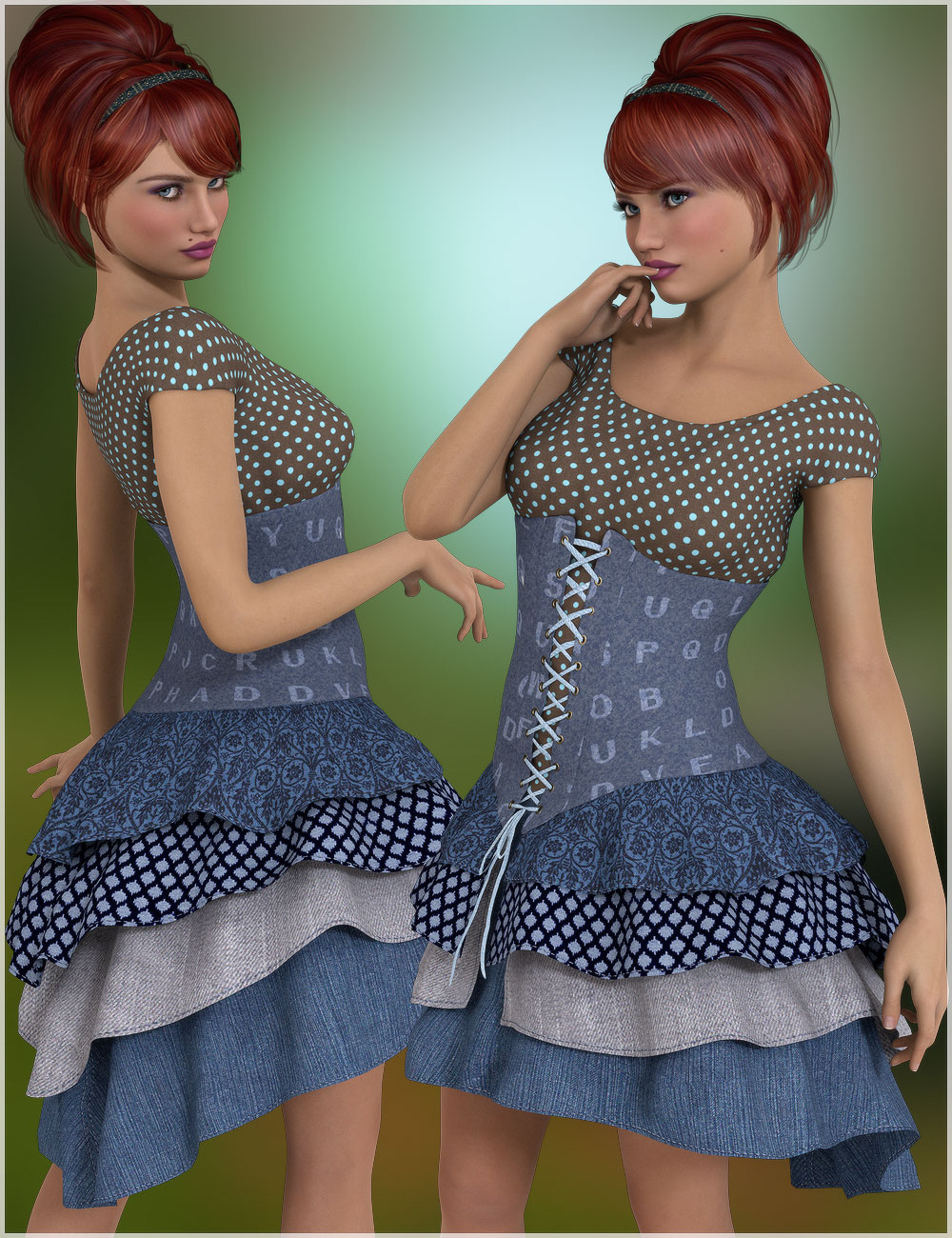 Outdated for Sadie Dress by: Belladzines, 3D Models by Daz 3D