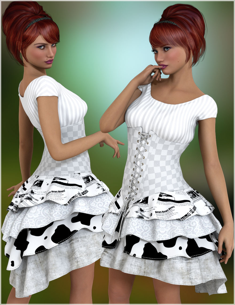 Outdated for Sadie Dress by: Belladzines, 3D Models by Daz 3D